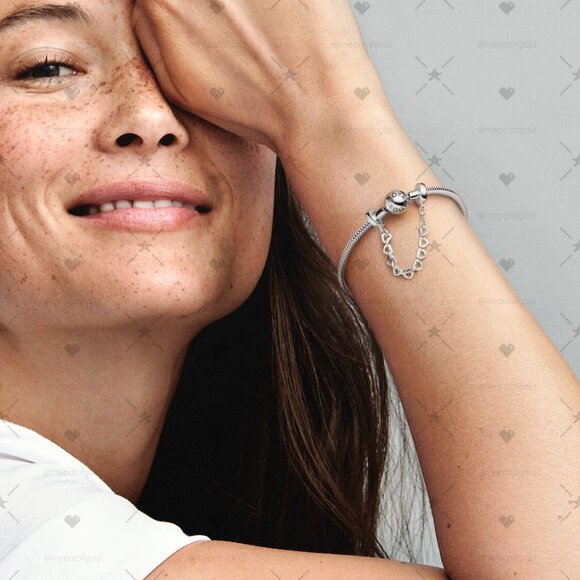 Pandora Linked Hearts Safety Chain - Picture 4 of 4